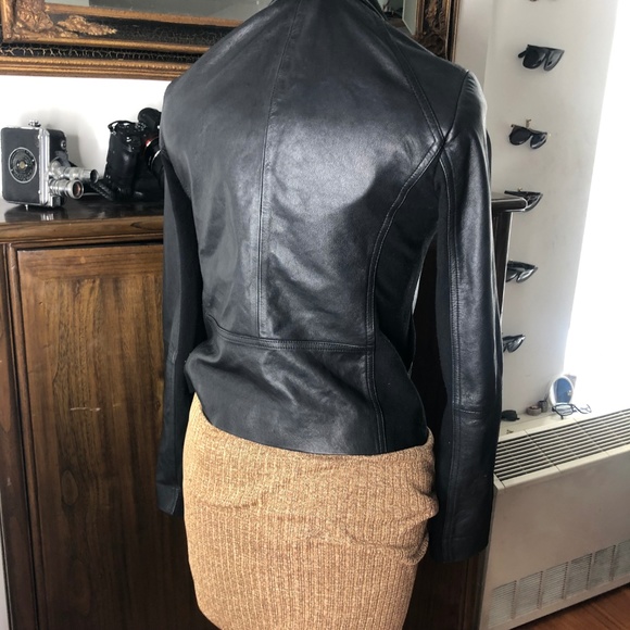 Vince Cross Front LeatherWool Jacket S
